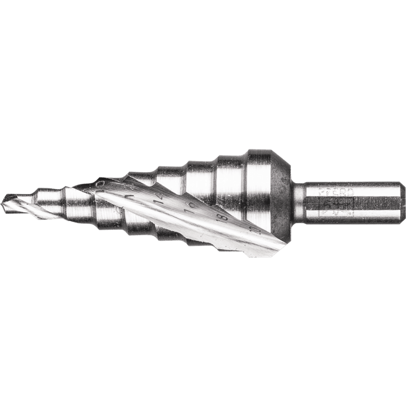 PFERD  Wiertło stopniowe HSS 9 stopni wiercenia Ø 4–20 mm 3-płaszczyznowy trzpień Ø 8 mm