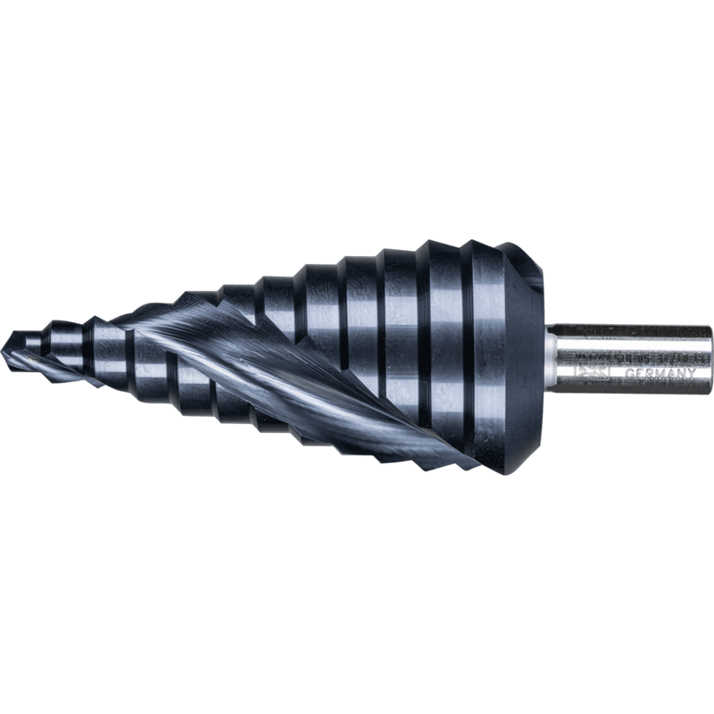 PFERD  Wiertło stopniowe HSS 12 stopni wiercenia Ø 6–37 mm 3-płaszczyznowy trzpień Ø 10 mm z powłoką HICOAT