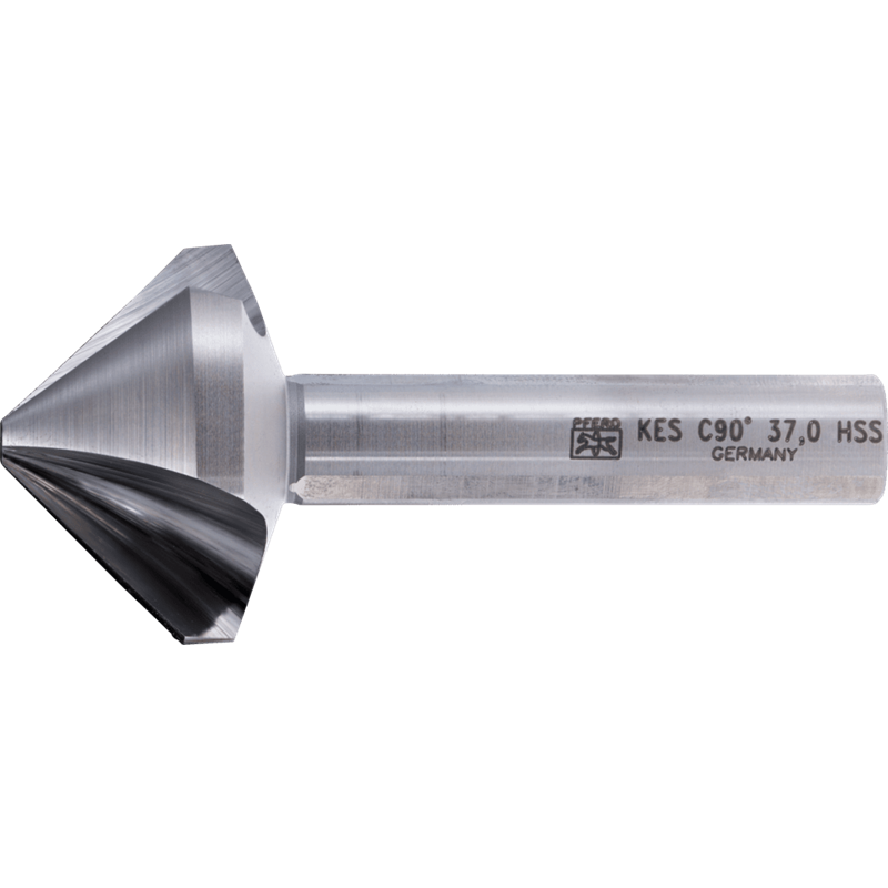 PFERD  Pogłębiacz stożkowy i okrawacz HSS 90° Ø 37 mm trzpień Ø 12 mm DIN 335 C 3-płaszczyznowy