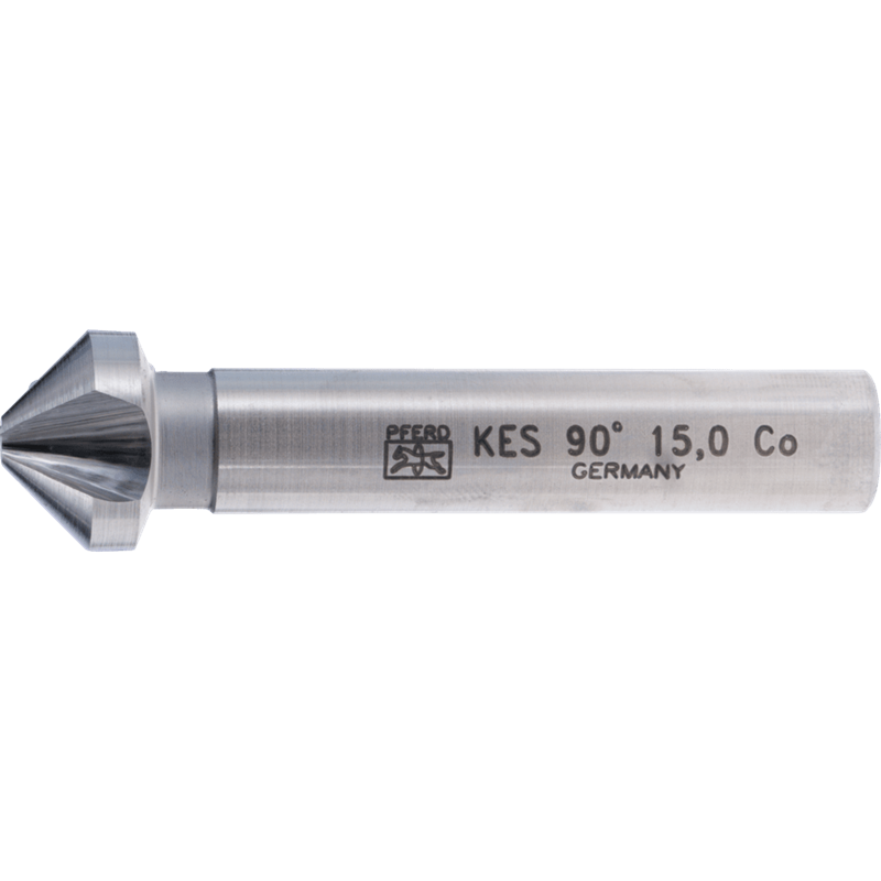 PFERD  Pogłębiacz stożkowy i okrawacz HSSE Co5 90° Ø 15 mm trzpień Ø 10 mm DIN 335 C
