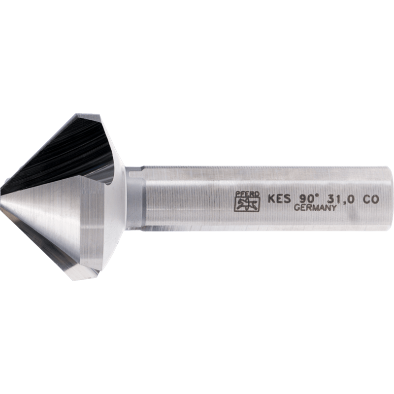 PFERD  Pogłębiacz stożkowy i okrawacz HSSE Co5 90° Ø 31 mm trzpień Ø 12 mm DIN 335 C 3-płaszczyznowy