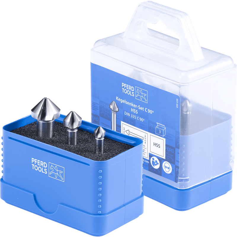 PFERD  Zestaw pogłębiaczy stożkowych HSS 3-częściowy DIN 335 C 90°