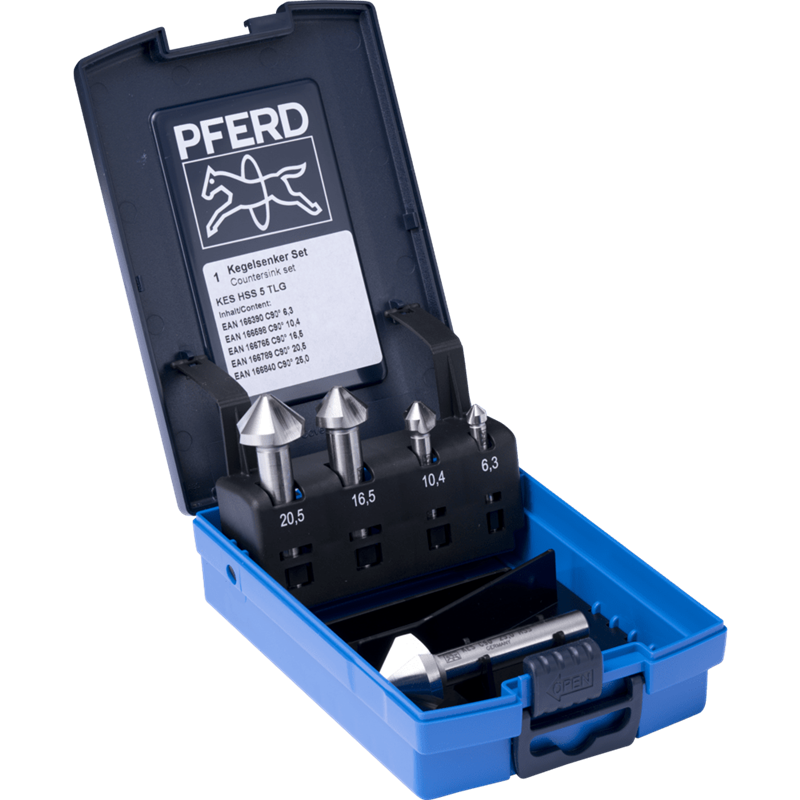 PFERD  Zestaw pogłębiaczy stożkowych HSS 5-częściowy DIN 335 C 90°