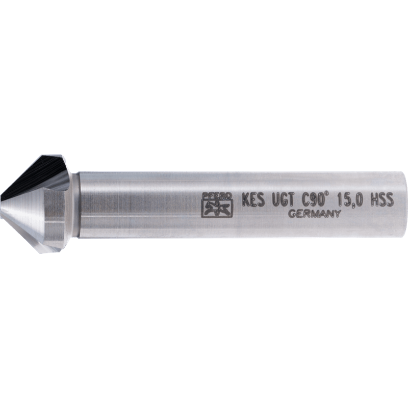 PFERD  Pogłębiacz stożkowy i okrawacz HSS UGT 90° Ø 15 mm trzpień Ø 10 mm DIN 335 C o podziałce nierównomiernej