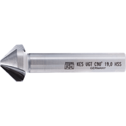 PFERD  Pogłębiacz stożkowy i okrawacz HSS UGT 90° Ø 19 mm trzpień Ø 10 mm DIN 335 C o podziałce nierównomiernej