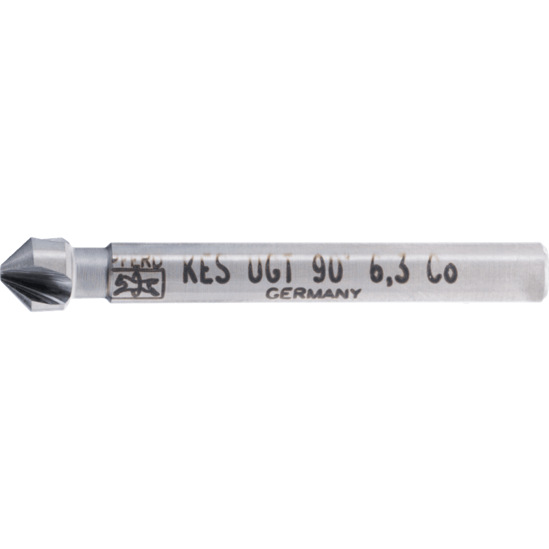 PFERD  Pogłębiacz stożkowy i okrawacz HSSE Co5 90° Ø 6,3 mm trzpień Ø 5 mm DIN 335 C o podziałce nierównomiernej