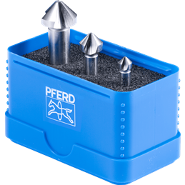 PFERD  Zestaw pogłębiaczy stożkowych HSS UGT 3-częściowy DIN 335 C 90° o podziałce nierównomiernej