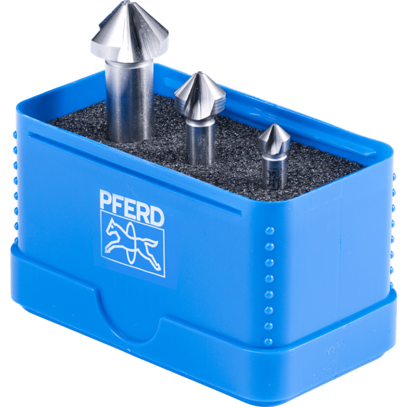 PFERD  Zestaw pogłębiaczy stożkowych HSS UGT 3-częściowy DIN 335 C 90° o podziałce nierównomiernej