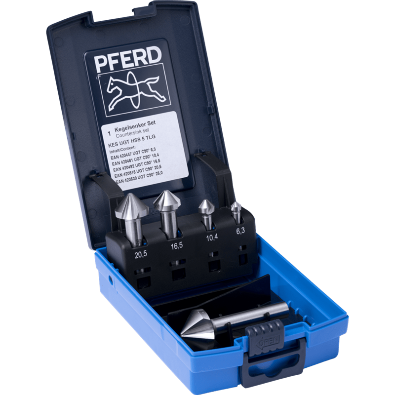 PFERD  Zestaw pogłębiaczy stożkowych HSS UGT 5-częściowy DIN 335 C 90° o podziałce nierównomiernej
