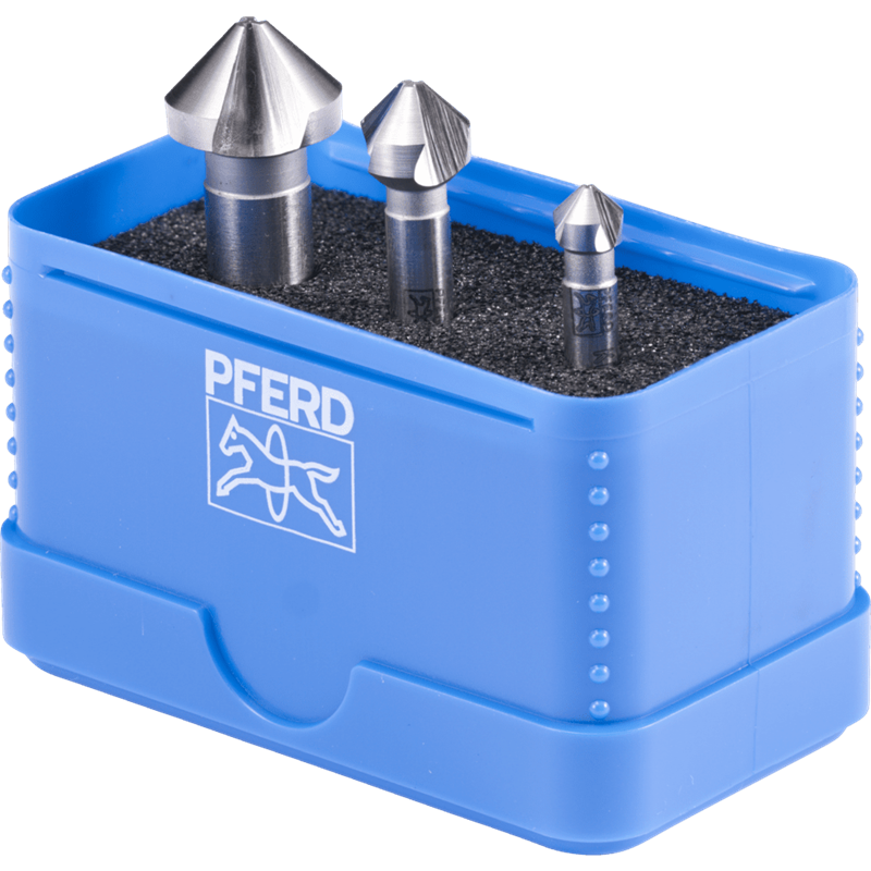PFERD  Zestaw pogłębiaczy stożkowych HSSE UGT 3-częściowy DIN 335 C 90° wykonanie Co5 o podziałce nierównomiernej