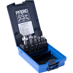 PFERD  Zestaw pogłębiaczy stożkowych HSSE UGT 6-częściowy DIN 335 C 90° wykonanie Co5 o podziałce nierównomiernej