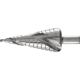 PFERD  Wiertło stopniowe HSSE Co5, 14 stopni wiercenia, Ø 4–30 mm 3-płaszczyznowy trzpień o średnicy 10 mm