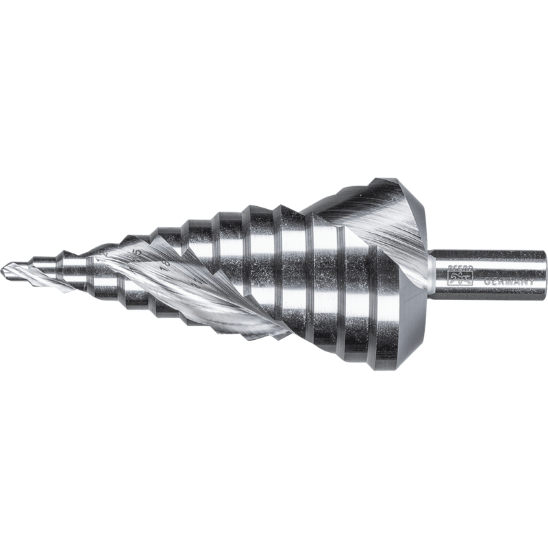 PFERD  Wiertło stopniowe HSSE Co5, 13 stopni wiercenia, Ø 4–39 mm 3-płaszczyznowy trzpień o średnicy 10 mm