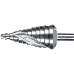 PFERD  Wiertło stopniowe HSSE Co5, 12 stopni wiercenia, Ø 6–37 mm 3-płaszczyznowy trzpień o średnicy 10 mm