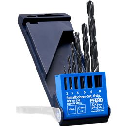 PFERD  Zestaw wierteł spiralnych 6-częściowy STEEL HSSG N DIN 338, uniwersalne
