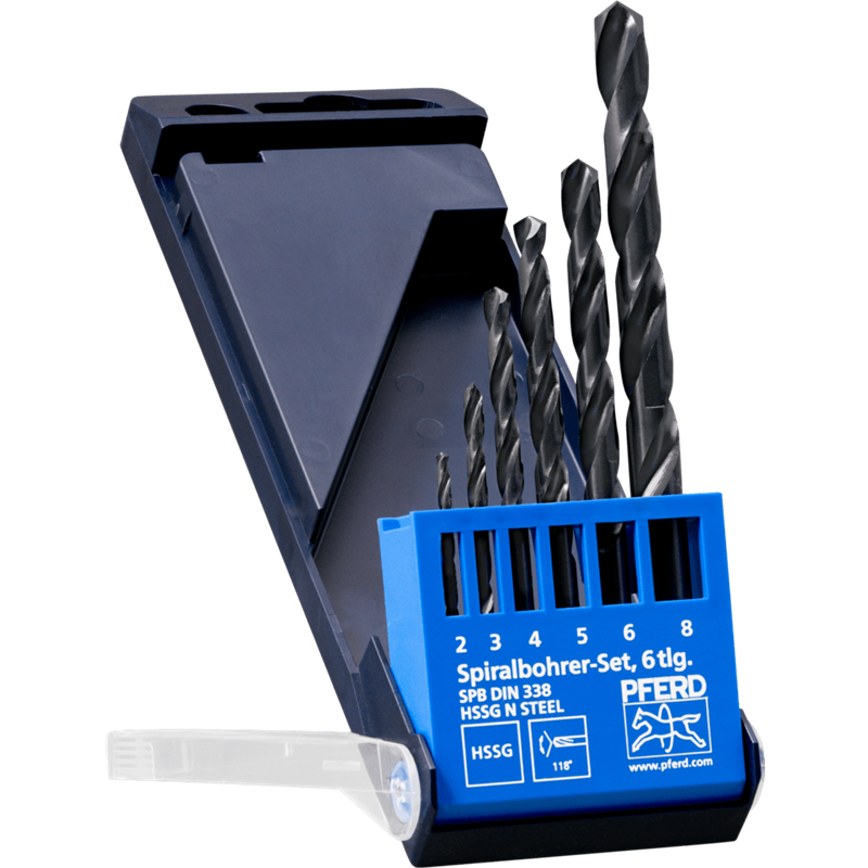 PFERD  Zestaw wierteł spiralnych 6-częściowy STEEL HSSG N DIN 338, uniwersalne