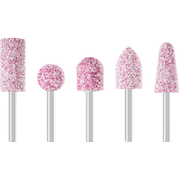 PFERD  Zestaw ściernic trzpieniowych STEEL 5-cz. trzpień Ø 6 mm A30/46/60 do stali i staliwa