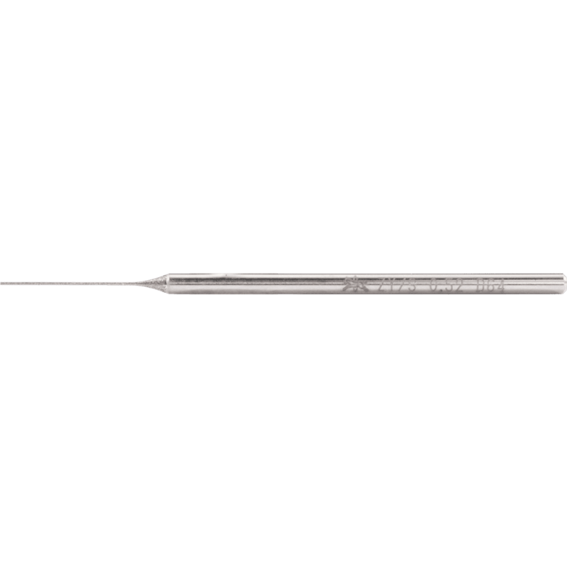 PFERD  Diamentowa ściernica trzpieniowa cylindryczna Ø 0,42 mm, Ø trzpienia 3 mm D46 (drobna) do szlifowania otworów/łuków