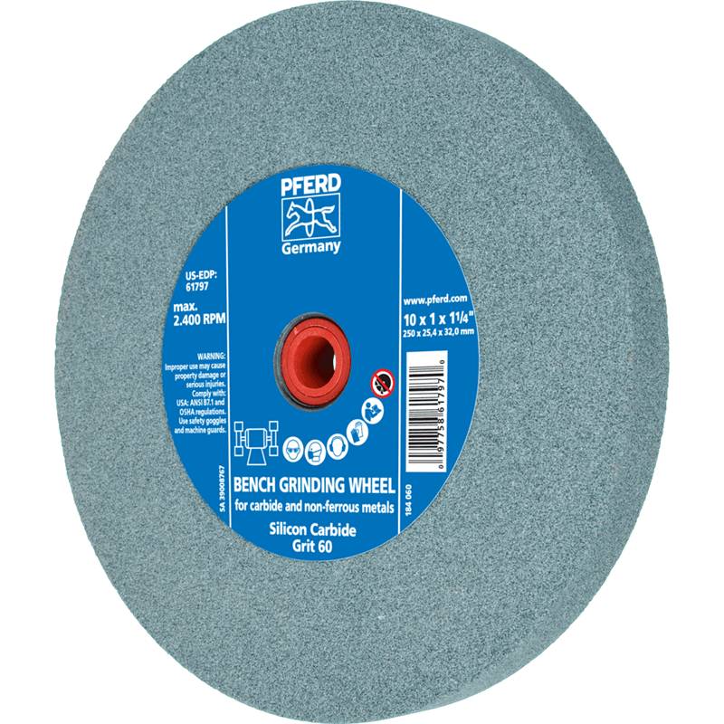 PFERD  Kamień szlifierski Ø 250 x 25 mm, Ø otworu 51 mm, SiC60 do materiałów twardych, np. stopy twarde