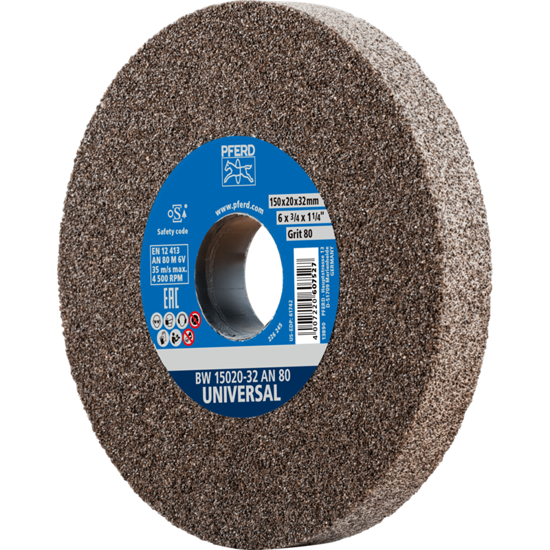 PFERD  Kamień szlifierski Ø 150 x 20 mm otwór Ø 32 mm A80 do uniwersalnych prac szlifierskich