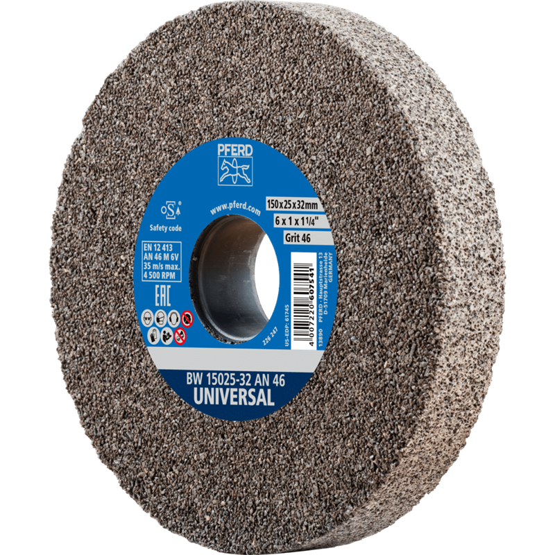PFERD  Kamień szlifierski Ø 150 x 25 mm otwór Ø 32 mm A46 do uniwersalnych prac szlifierskich