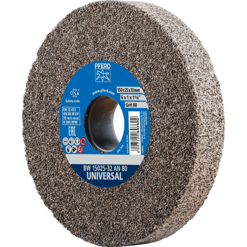 PFERD  Kamień szlifierski Ø 150 x 25 mm otwór Ø 32 mm A80 do uniwersalnych prac szlifierskich