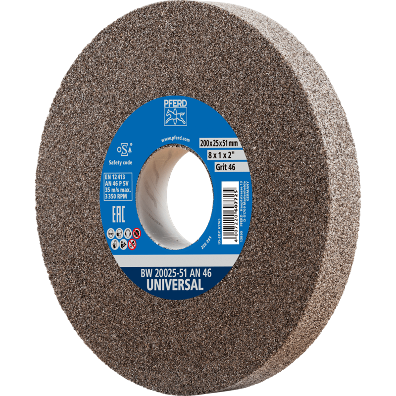 PFERD  Kamień szlifierski Ø 200 x 25 mm otwór Ø 51 mm A46 do uniwersalnych prac szlifierskich