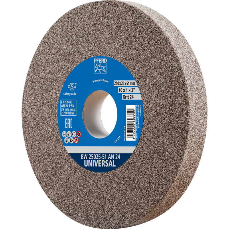 PFERD  Kamień szlifierski Ø 250 x 25 mm, Ø otworu 51 mm, A24 do uniwersalnych prac szlifierskich