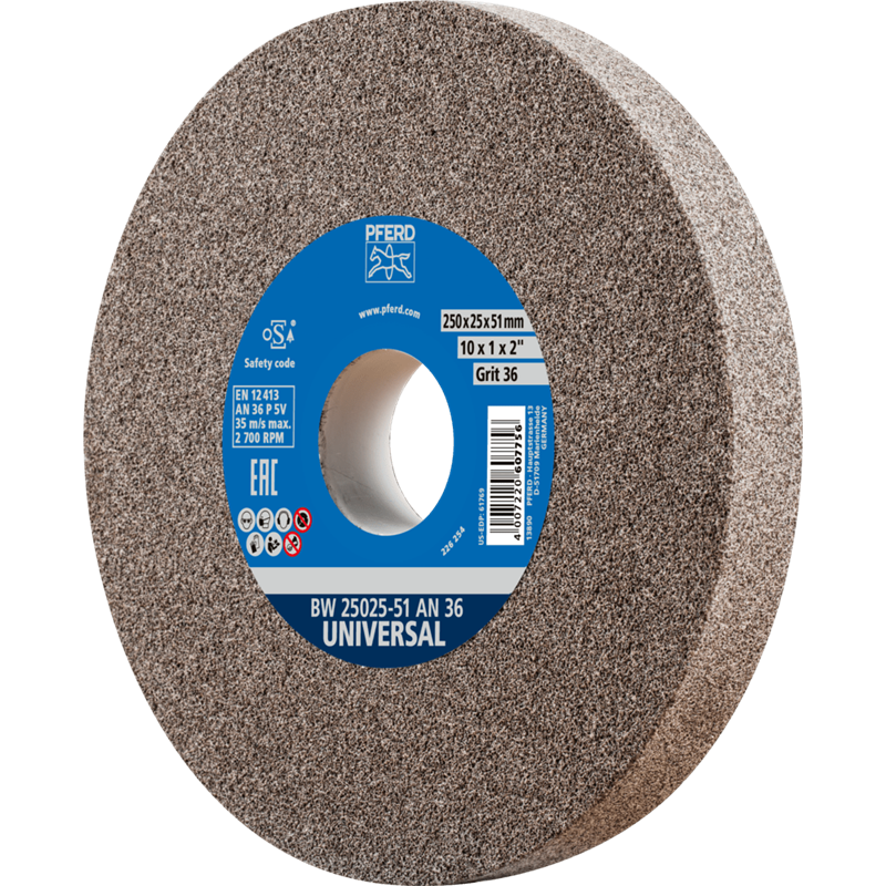 PFERD  Kamień szlifierski Ø 250 x 25 mm, Ø otworu 51 mm, A36 do uniwersalnych prac szlifierskich