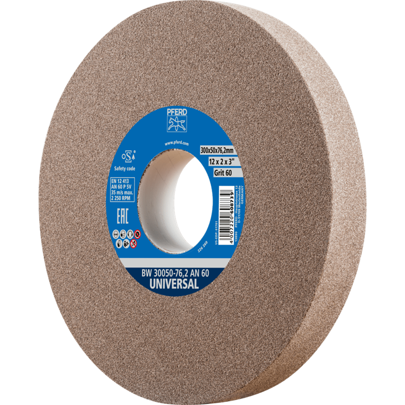 PFERD  Kamień szlifierski Ø 300 x 50 mm, Ø otworu 76,2 mm, A60 do uniwersalnych prac szlifierskich