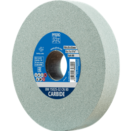 PFERD  Kamień szlifierski Ø 150 x 25 mm otwór Ø 32 mm SiC80 do materiałów twardych, np. stopów twardych