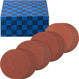PFERD  Zestaw wykrojów ściernych mocowanych na rzep z grubym ziarnem Korund, 20 części, Ø 12 5 mm A40,60,80,120 do szlifierek ką