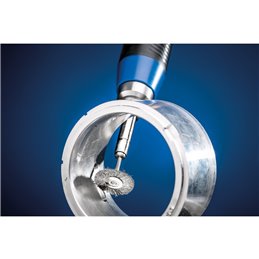 PFERD  Miniaturowa szczotka tarczowa RBU Ø22 x 2 mm trzpień Ø3 mm drut ze stali nierdzewnej Ø0,10