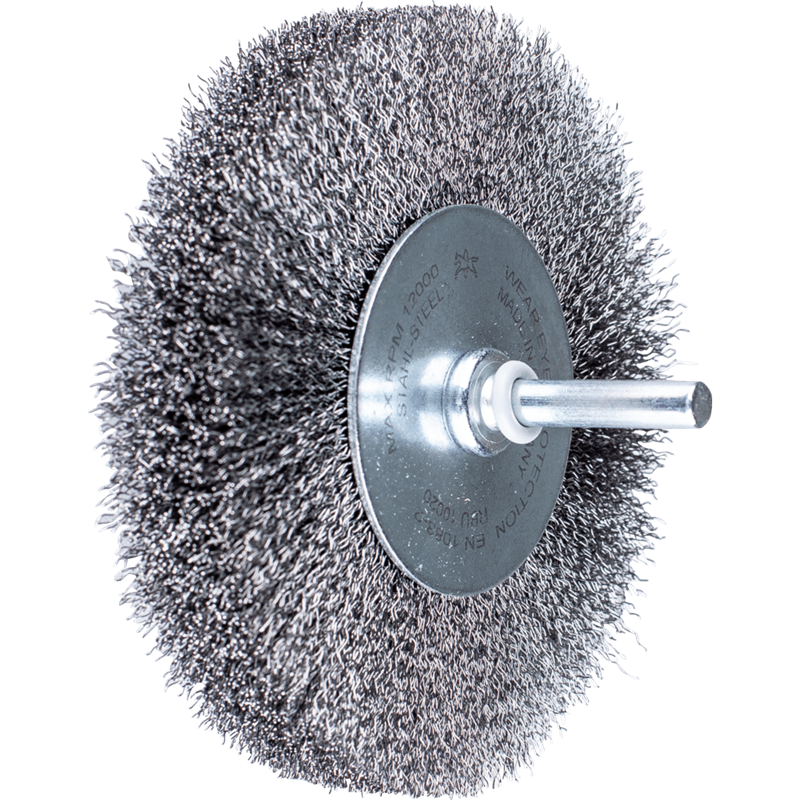 PFERD  Szczotka tarczowa niepleciona RBU Ø100 x 20 mm trzpień Ø6 mm drut stalowy Ø0,20