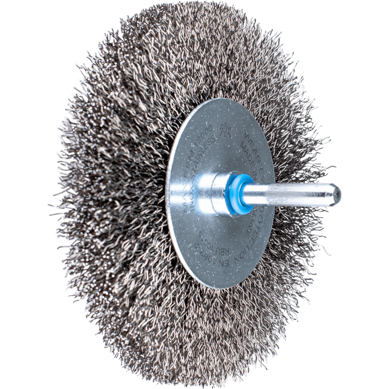 PFERD  Szczotka tarczowa niepleciona RBU Ø100 x 15 mm trzpień Ø6 mm drut ze stali nierdzewnej Ø0,30