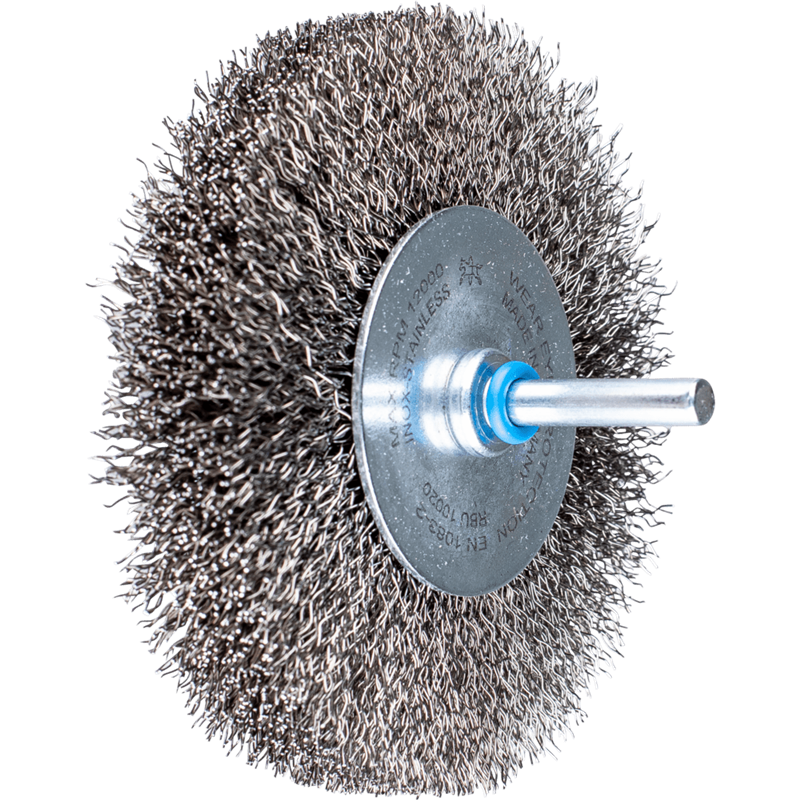 PFERD  Szczotka tarczowa niepleciona RBU Ø100 x 20 mm trzpień Ø6 mm drut ze stali nierdzewnej Ø0,30