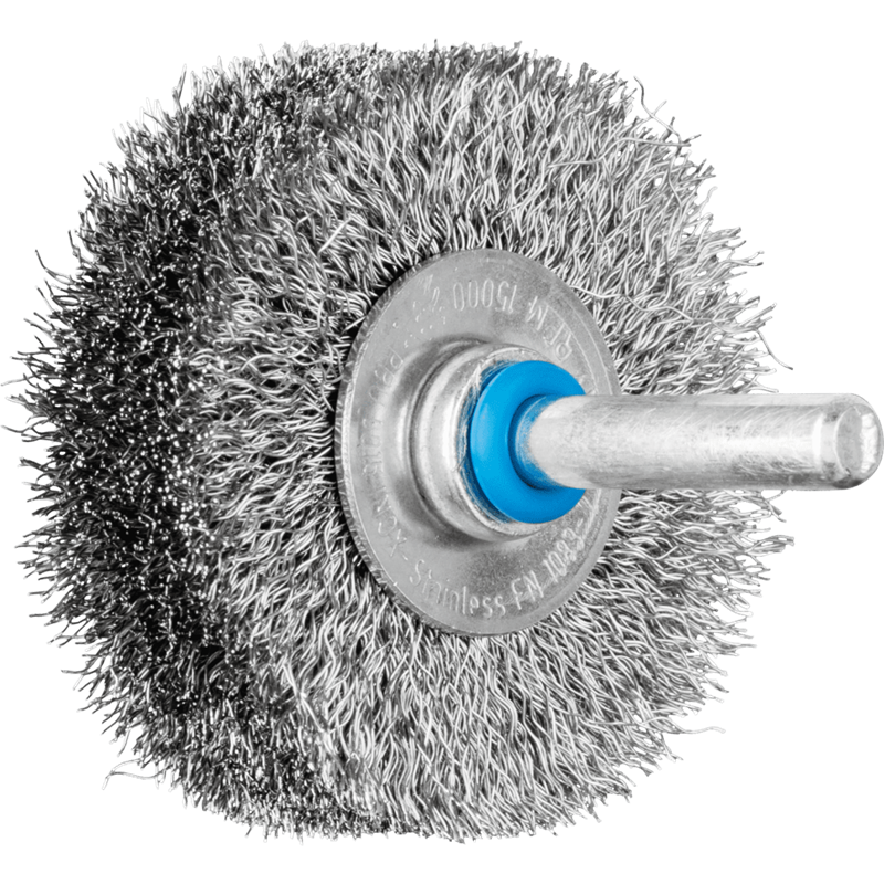 PFERD  Szczotka tarczowa niepleciona POS RBU Ø50 x 15 mm trzpień Ø6 mm drut ze stali nierdzewnej Ø0,20