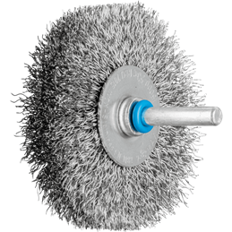 PFERD  Szczotka tarczowa niepleciona POS RBU Ø70 x 15 mm trzpień Ø6 mm drut ze stali nierdzewnej Ø0,30