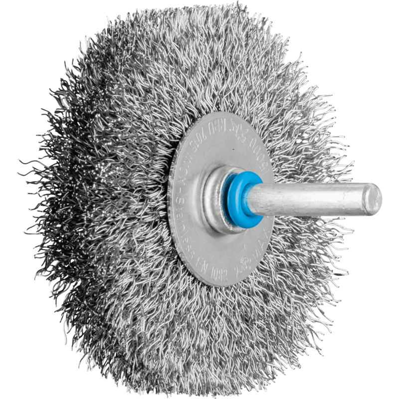 PFERD  Szczotka tarczowa niepleciona POS RBU Ø70 x 15 mm trzpień Ø6 mm drut ze stali nierdzewnej Ø0,30