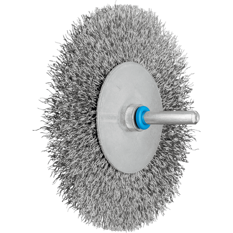 PFERD  Szczotka tarczowa niepleciona POS RBU Ø100 x 10 mm trzpień Ø6 mm drut ze stali nierdzewnej Ø0,30