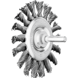 PFERD  Szczotka tarczowa pleciona POS RBG Ø76 x 6 mm trzpień Ø6 mm drut stalowy Ø0,50