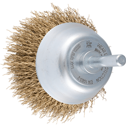 PFERD  Szczotka garnkowa niepleciona TBU Ø 50 mm, Ø trzonka 6 mm, stalowy drut pleciony mosiądzowany Ø 0,25 mm