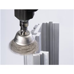 PFERD  Szczotka garnkowa niepleciona INOX-TOTAL RBUIT, Ø 50 mm, Ø trzonka 6 mm, drut ze stali szlachetnej Ø 0,30 mm