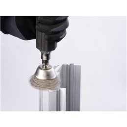 PFERD  Szczotka garnkowa niepleciona INOX-TOTAL RBUIT, Ø 50 mm, Ø trzonka 6 mm, drut ze stali szlachetnej Ø 0,30 mm