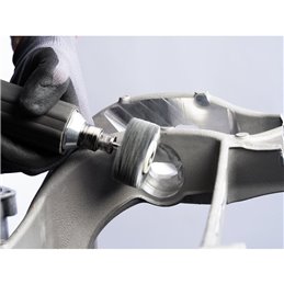 PFERD  Szczotka tarczowa niepleciona INOX-TOTAL RBUIT, Ø50 x 15 mm, Øtrzonka 6 mm, włókno SiC Ø0,90mm, ziarno 180, osłony z twor