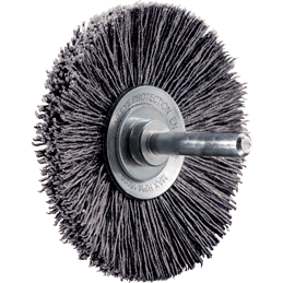 PFERD  Szczotka stożkowa niepleciona KBU Ø 70 x 10 mm trzpień Ø 6 mm włókno SiC Ø 0,55 mm ziarno 120, szczotkowanie wsteczne