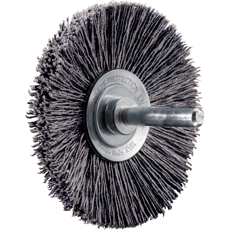 PFERD  Szczotka stożkowa niepleciona KBU Ø 70 x 10 mm trzpień Ø 6 mm włókno SiC Ø 0,55 mm ziarno 120, szczotkowanie wsteczne