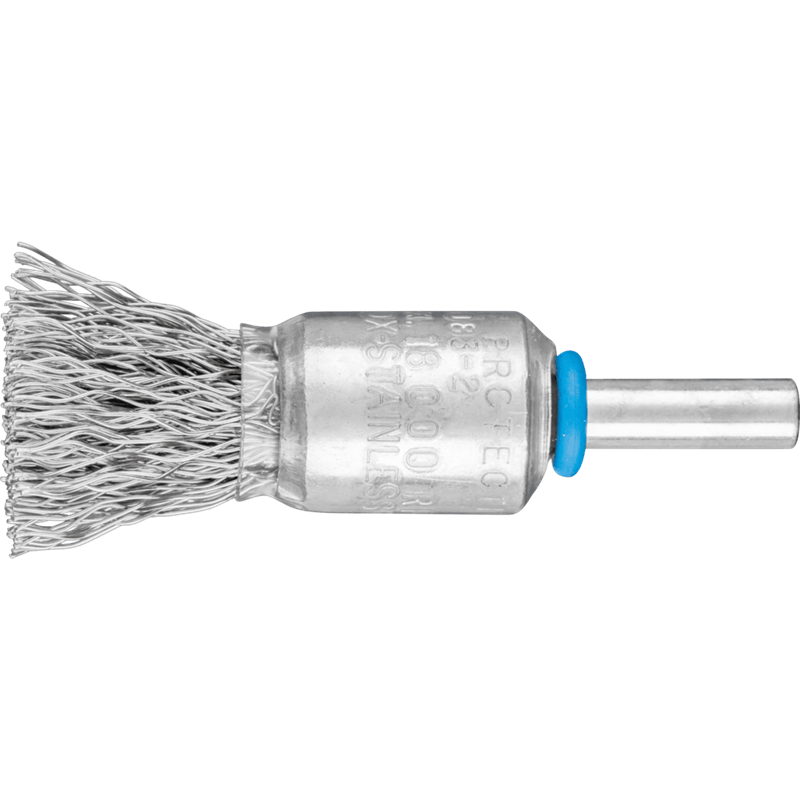 PFERD  Niepleciona szczotka-pędzelek POS PBU Ø15 mm trzpień Ø6 mm drut ze stali nierdzewnej Ø0,35