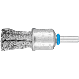 PFERD  Pleciona szczotka-pędzelek z ochroną z tworzywa sztucznego POS PBG Ø19 mm trzpień Ø6 mm drut ze stali nierdzewnej Ø0,35