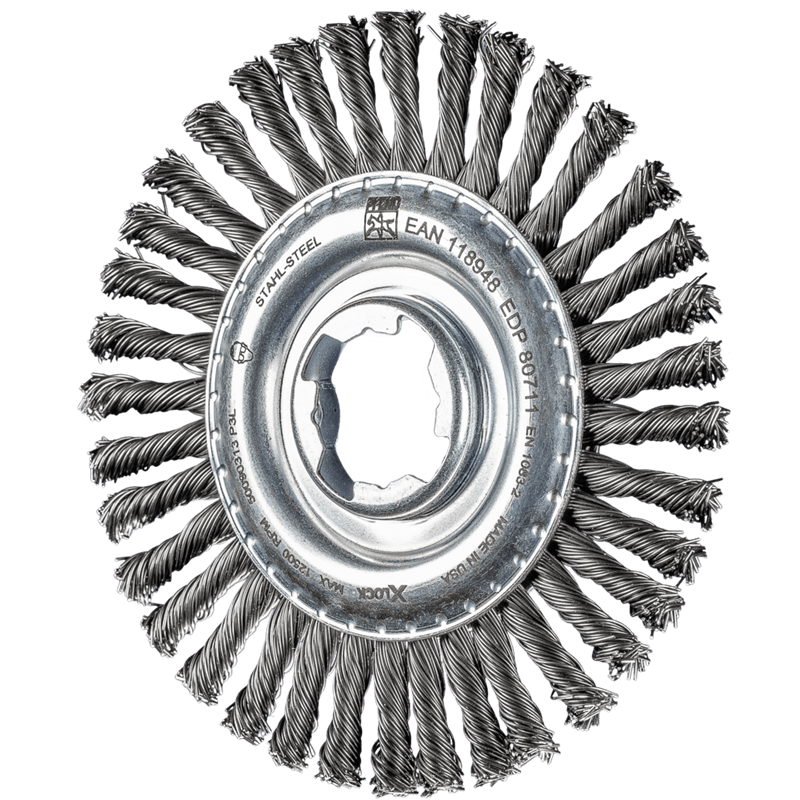PFERD  Szczotka PIPELINE pleciona RBG Ø 115 x 6 otwór 22,2 mm / X-LOCK drut stalowy Ø 0,50 mm do szlifierki kątowej